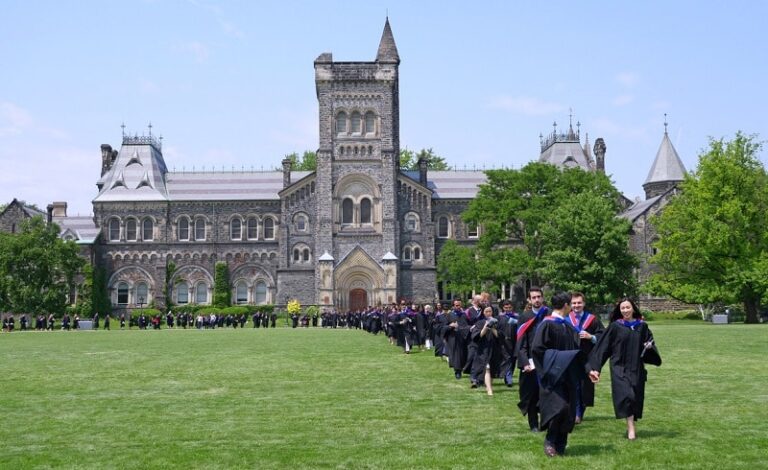University student graduation procession